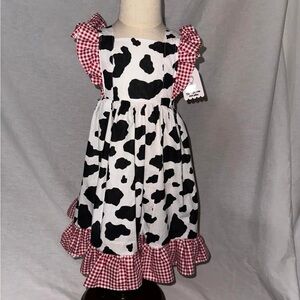 Ruffle cow print dress